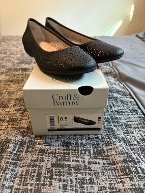 Croft & Barrow Black Ortholite Ballet Flats